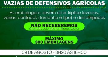 Descarte corretamente as embalagens vazias de agrotóxicos